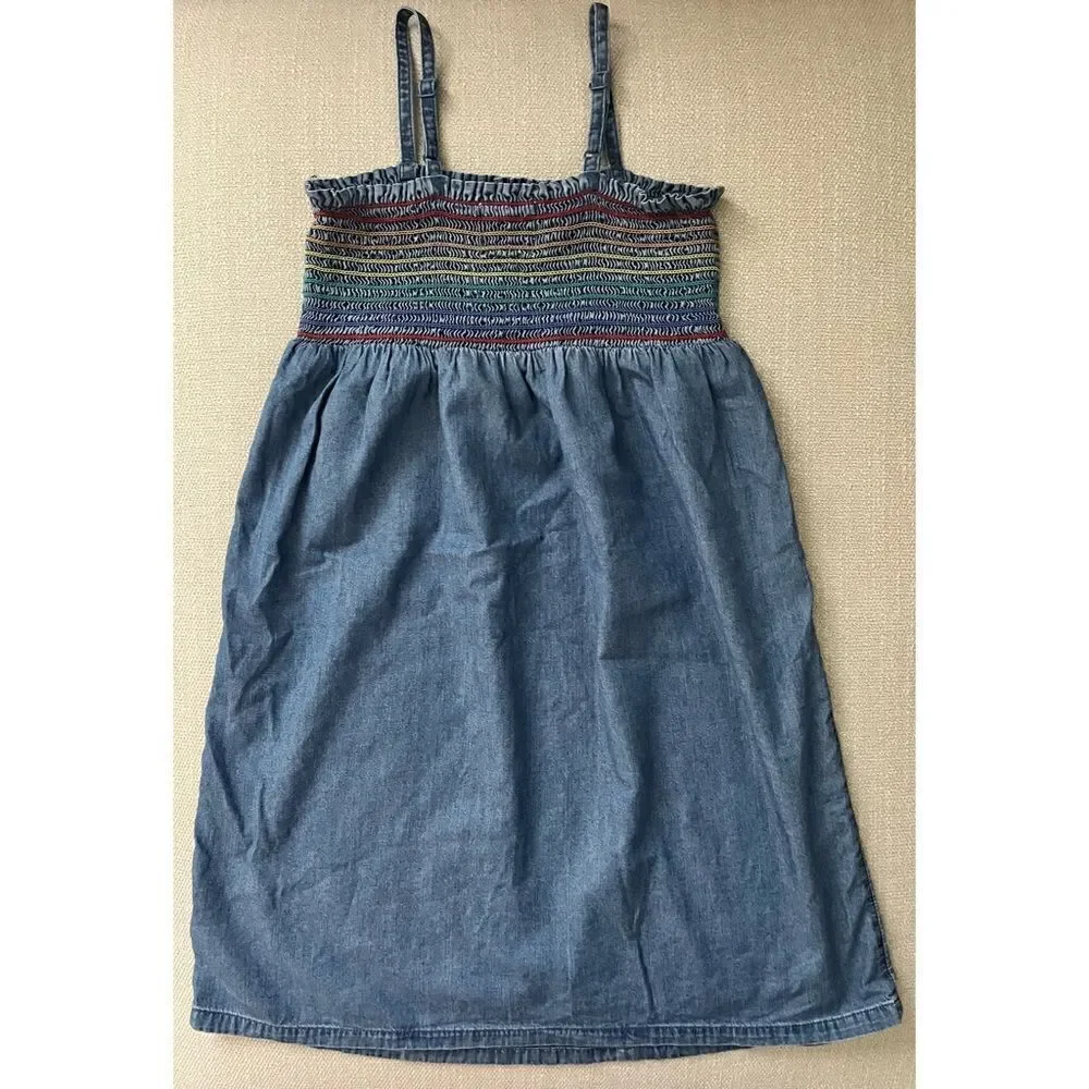 ‎Old Navy Girls Denim Rainbow Dress SZ S (6-7)